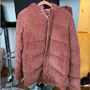 Aritzia TNA Corduroy Super Puff Dusty Pink